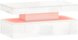 HOMCOM LED Coffee Table with Storage - High Gloss White