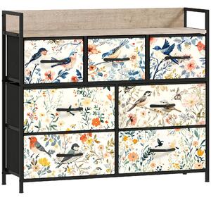 HOMCOM 7-Drawer Chest of Drawers - White