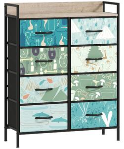 HOMCOM 8-Drawer Chest of Drawers - Blue