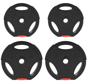 SPORTNOW Olympic Weight Plates Set, with Two 5kg and Two 2.5kg weights, Black