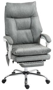 HOMCOM Faux Leather Office Chair, with Inflatable Lumbar - Grey