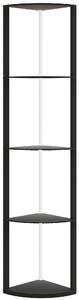 HOMCOM RGB LED Floor Lamp with Shelves, 4-Tier Dimmable Standing Lamp with Remote Control for Living Room Bedroom Office, Black