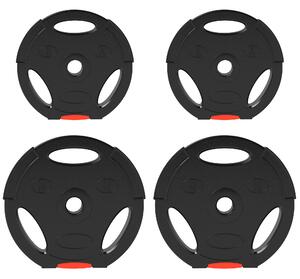 SPORTNOW Olympic Weight Plates Set, with Two 10kg and Two 5kg weights, Black