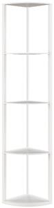 HOMCOM RGB LED Floor Lamp with Shelves, 5-Tier Dimmable Standing Lamp with Adjustable Brightness and Remote Control, Modern Corner Display Shelf Unit for Living Room Bedroom Office, White