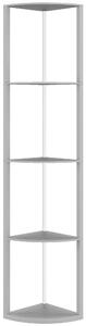 HOMCOM RGB LED Floor Lamp with Shelves, 5-Tier Dimmable Standing Lamp with Adjustable Brightness and Remote Control, Modern Corner Display Shelf Unit for Living Room Bedroom Office, Grey