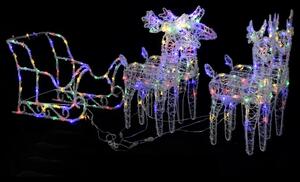 Reindeers & Sleigh Christmas Decoration 280x28x55 cm Acrylic