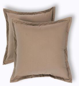 Homescapes Dark Beige Plain Outdoor Cushion 45 x 45 cm, Set of 2