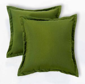 Homescapes Green Plain Outdoor Cushion 45 x 45 cm, Set of 2