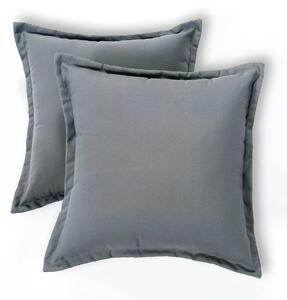 Homescapes Grey Plain Outdoor Cushion 45 x 45 cm, Set of 2