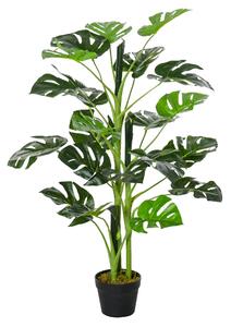 Outsunny Artificial Monstera Delight: Lifelike Cheese Plant w/ 21 Lush Leaves, Nursery Pot for Indoor/Outdoor Tropical Flair, Verdant Green Aosom UK