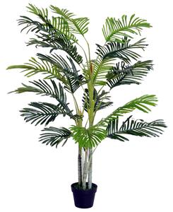 Outsunny 150cm(5ft) Artificial Palm Tree Decorative Indoor Faux Green Plant w/Leaves Home Décor Tropical Potted Home Office Aosom UK