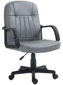 Vinsetto Swivel Executive Office Chair, PU Leather Computer Desk Chair, Adjustable Home Office Chair, Gaming Seater, Grey Aosom UK