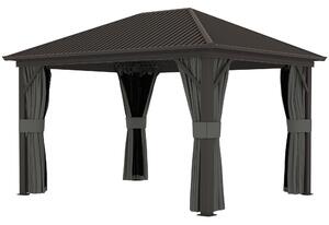 Outsunny 3.6 x 3(m) Aluminium Frame Hardtop Gazebo, with Accessories