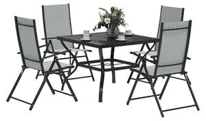 Outsunny Five-Piece Steel Frame Patio Set - Grey/Black