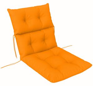 Outsunny Tufted Adirondack Chair Cushion, Thick Garden Seat Cushion Pad with Backrest, Ties for Outdoor and Indoor Use, Orange