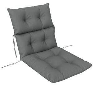 Outsunny Tufted Adirondack Chair Cushion, Thick Garden Seat Cushion Pad with Backrest, Ties for Outdoor and Indoor Use, Light Grey