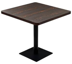 Bistro Table MDF and Steel Square 80x80x75 cm Dark Ash
