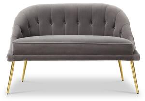 Bewdley 2 Seater Grey Velvet Cocktail Accent Sofa | Roseland Furniture