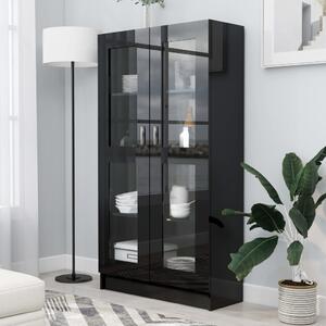 Vitrine Cabinet High Gloss Black 82.5x30.5x150 cm Engineered Wood