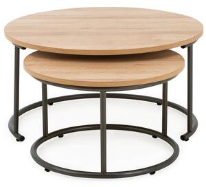 Fulton Coffee Nest of Tables, Oak Effect