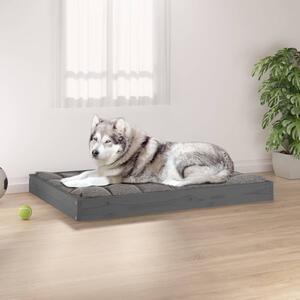 Dog Bed Grey 101.5x74x9 cm Solid Wood Pine