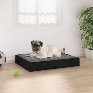 Dog Bed Black 61.5x49x9 cm Solid Wood Pine