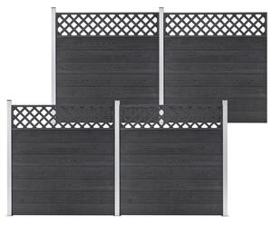 WPC Fence Set 4 Square 699x185 Grey