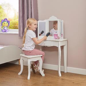 Liberty House Kids Vanity Table And Stool Set White