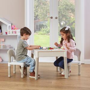 Liberty House Kids 5 In 1 Activity Table And Two Chairs Set White