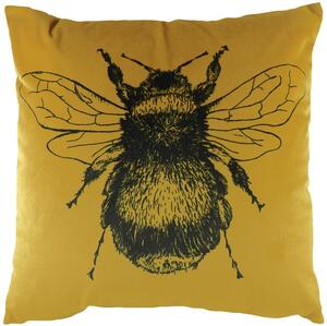 Evans Lichfield Gold Bee Velvet 43cm x 43cm Filled Cushion