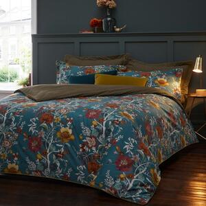 Paoletti Bloom Duvet Cover Bedding Set Teal