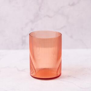 Ribbed Glass Tumbler Amber