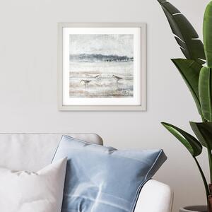 Sand Pipers By Charlotte Oakley Framed Print Taupe