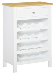 HOMCOM Modern Wine Cabinet Cupboard with 16-Bottle Wine Rack, Kitchen Sideboard with drawer for Living & Dining Room, Home Bar, White