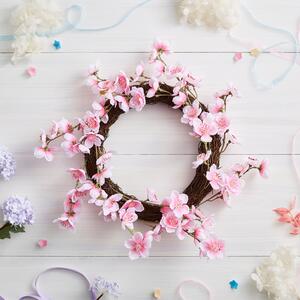 Artificial Pink Blossom Wreath Pink