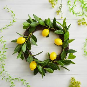 Artificial Lemon Wreath Yellow