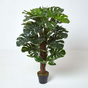 Artificial Monstera Plant Lifelike Green Cheese Plant, 120 cm Tall