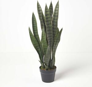 Homescapes Green Artificial Snake Plant 74cm Tall Faux Sansevieria