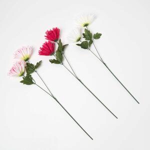 Homescapes Artificial Chrysanthemum Single Stem Set of 3