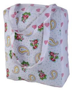 Cotton Paisley & Hearts Design Shopping/Shoulder Bag, 27 x 32 x 11 cm