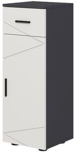 Kleankin Narrow Bathroom Cabinet, Slim Storage Unit with Drawer, Door, Adjustable Shelf, Soft Close, Grey