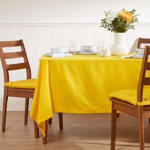 Homescapes Plain Cotton Yellow Tablecloth, 54 x 54 Inches