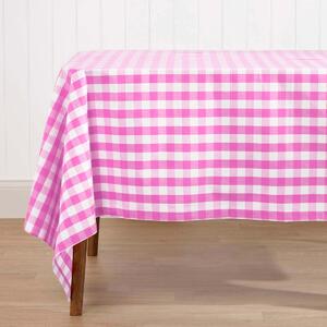 Homescapes Pink Block Check Gingham Tablecloth, 54 x 54 Inches