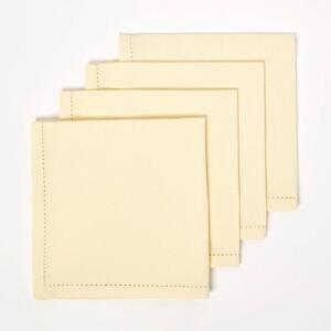 Homescapes Cream Cotton Fabric 4 Napkins Set