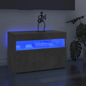 TV Cabinet with LED Lights Concrete Grey 60x35x40 cm