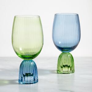 Set of 2 Florence Wine Goblets Blue