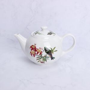 Botanical Bird Tea Pot Red