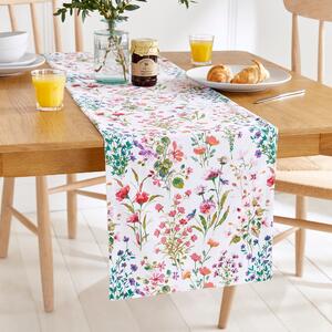 Watercolour Floral Table Runner MultiColoured