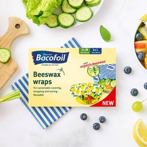 Set of 2 Bacofoil Beeswax Wraps MultiColoured