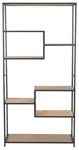Bookcase Solid Firwood and Steel 90.5x35x180 cm